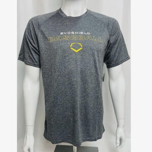 NWT! EvoShield Men's Ecomm Tech Baseball‎ T-Shirt Blk/Gry Heather XL